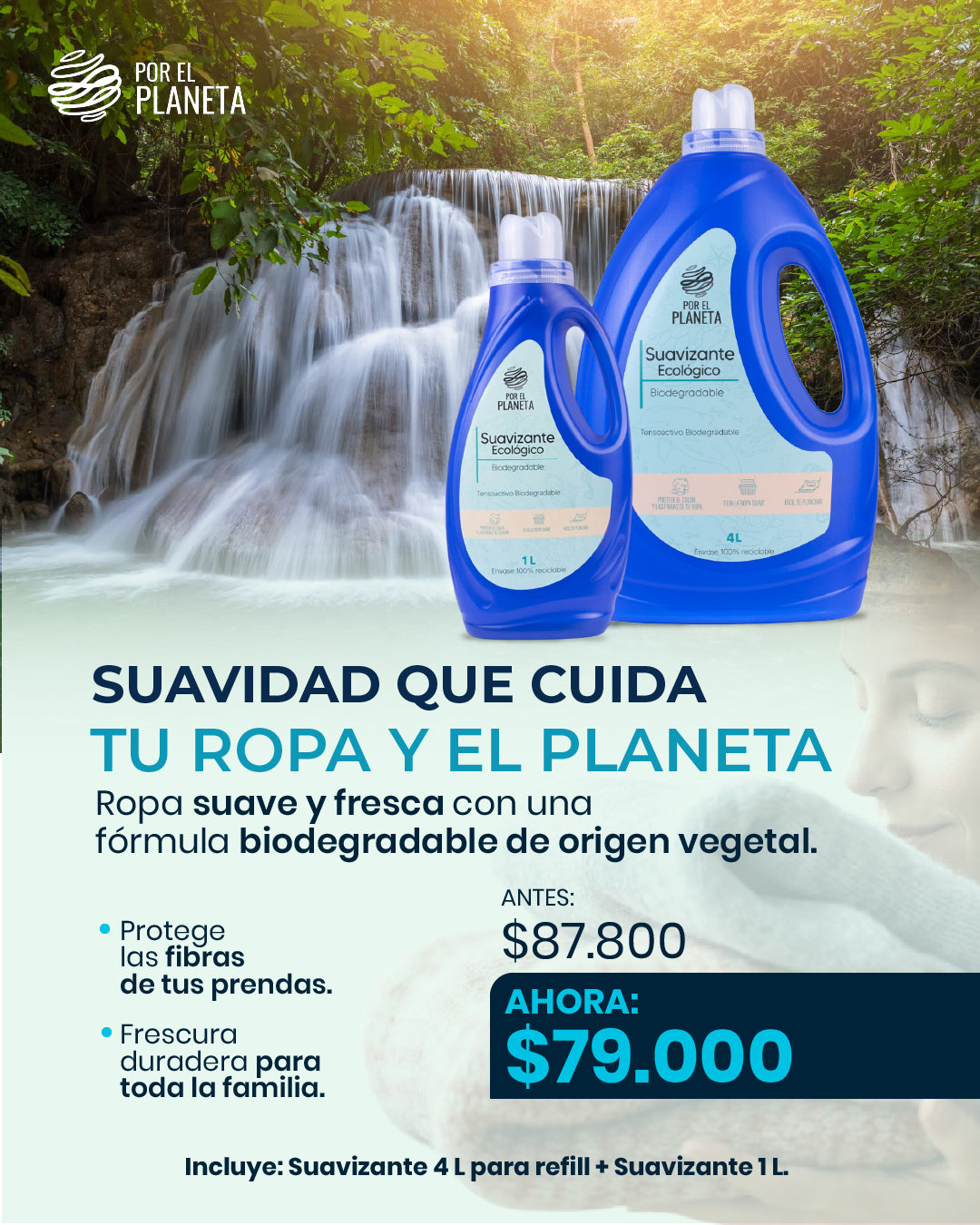 Kit Suavizante Ropa 4Lt + 1Lt - Biodegradable