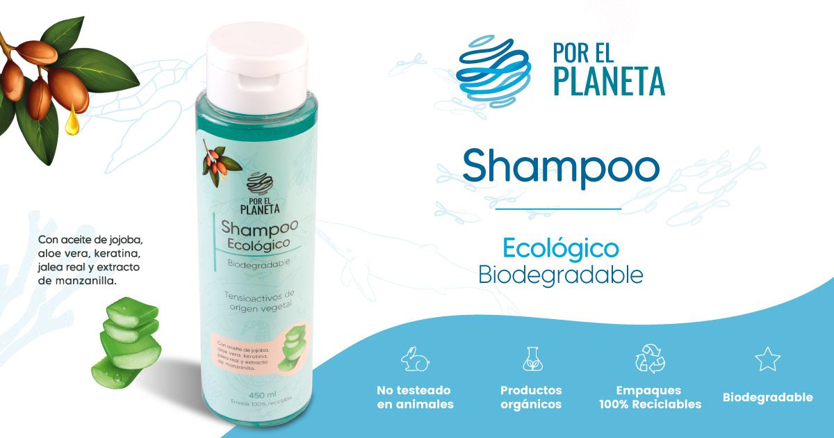 Shampoo ecológico Biodegradable 450ml Por el