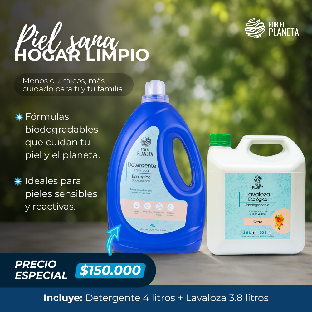 Kit Piel Sana Hogar Limpio – Detergente 4L + Lavaloza 3.8L
