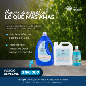 Kit Higiene que Protege – Detergente 4L + Limpiador 3.8L + Jabón Antibacterial
